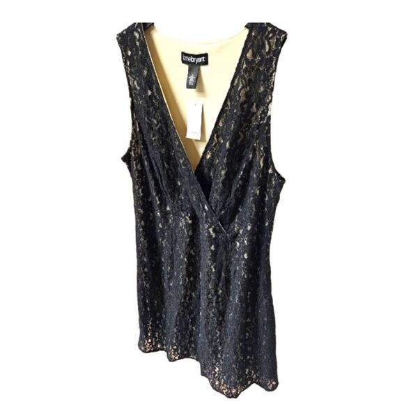 NEW Lane Bryant Plus Size Black Lace Overlay Midi Cocktail Dress. - Picture 3 of 12